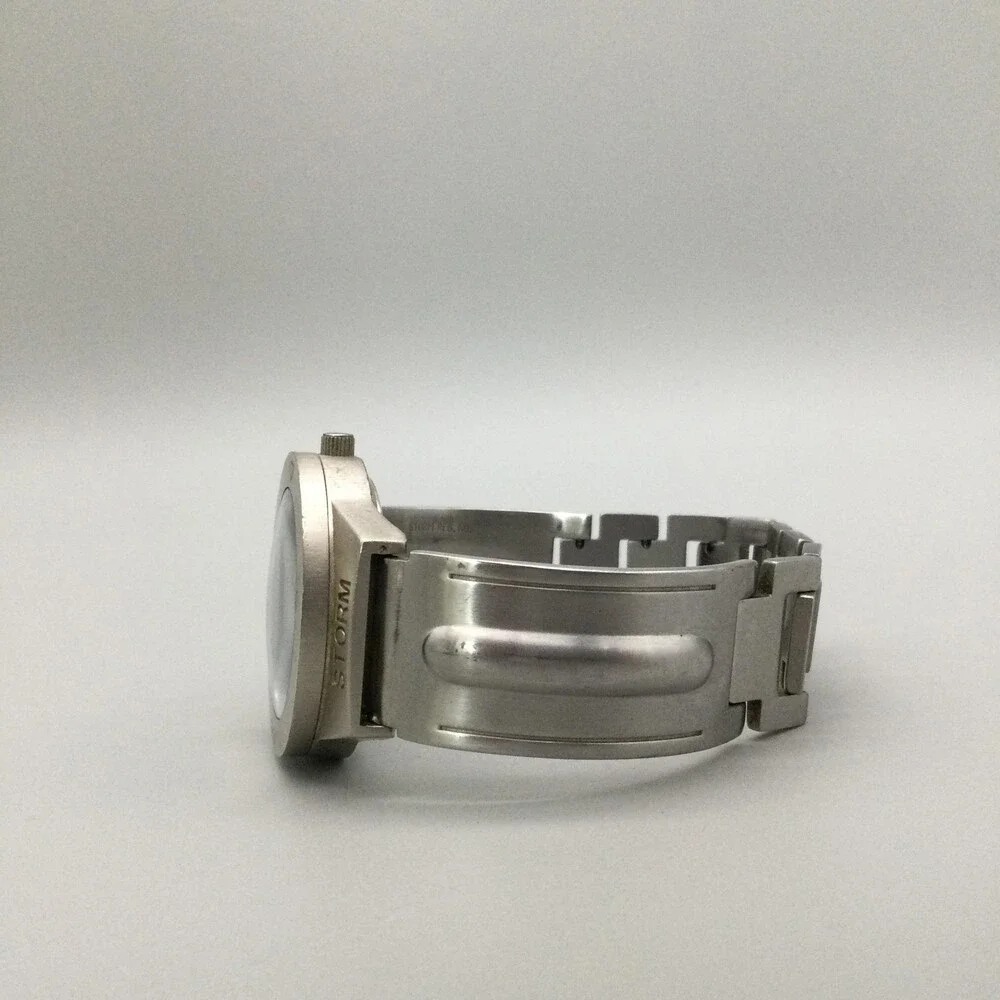 Vintage Storm Iceberg Men Watch 36mm Blue Dial Silver Tone 137497 New Battery 7" - Picture 7 of 15